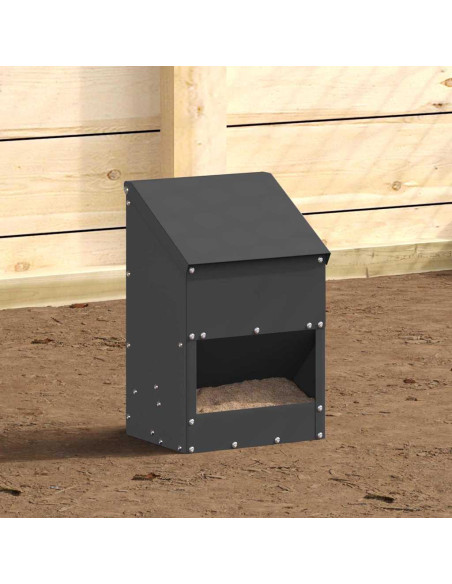 Feeder per pollo Nero 21 x 16 x 33 cm Acciaio laminato a freddo