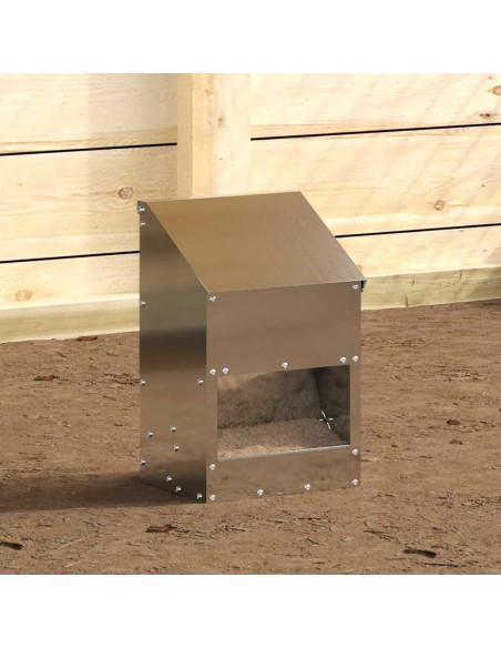 Feeder per pollo Argento 21 x 16 x 33 cm Acciaio zincato