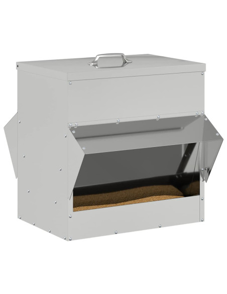 Feeder per pollo Argento 40,5 x 45 x 41 cm Acciaio zincato
