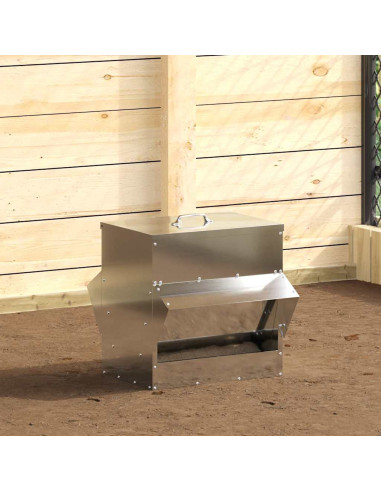 Feeder per pollo Argento 40,5 x 45 x 41 cm Acciaio zincato