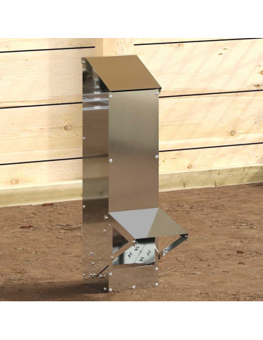 Feeder per pollo Argento 13 x 12 x 51 cm Acciaio zincato