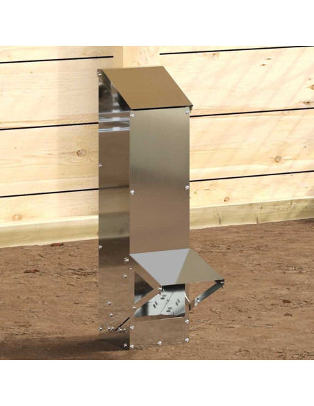 Feeder per pollo Argento 13 x 12 x 51 cm Acciaio zincato