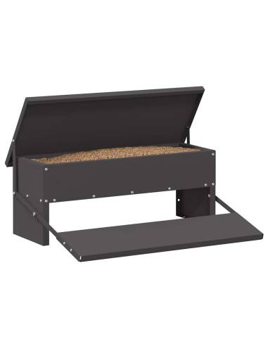 Mangiatore a Pedale per Pollo Nero 48,5 x 39,5 x 19 cm