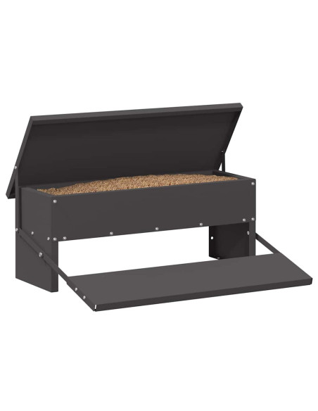 Mangiatore a Pedale per Pollo Nero 48,5 x 39,5 x 19 cm