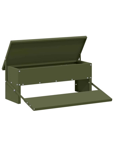 Mangiatore a Pedale per Pollo Verde oliva 48,5 x 39,5 x 19 cm