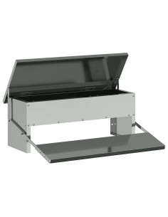 Mangiatore a Pedale per Pollo Argento 48,5 x 39,5 x 19 cm 2