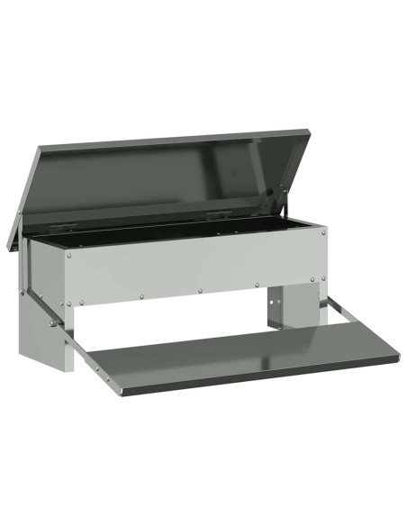 Mangiatore a Pedale per Pollo Argento 48,5 x 39,5 x 19 cm