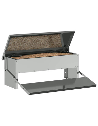 Mangiatore a Pedale per Pollo Argento 48,5 x 39,5 x 19 cm