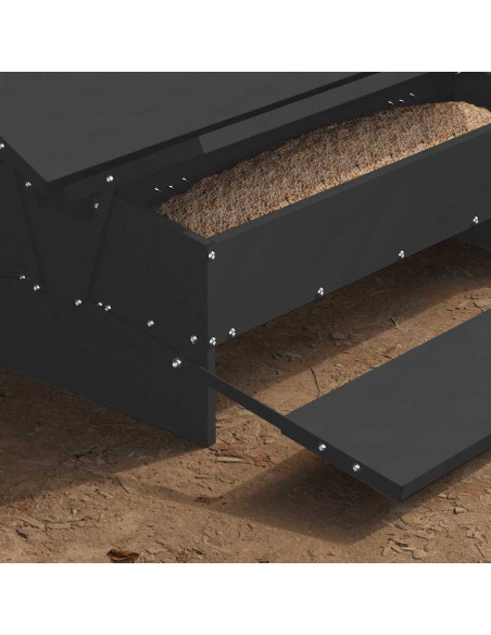 Mangiatore a Pedale per Pollo Nero 75 x 53 x 20,5 cm