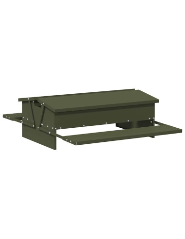 Mangiatore a Pedale per Pollo Verde oliva 75 x 53 x 20,5 cm