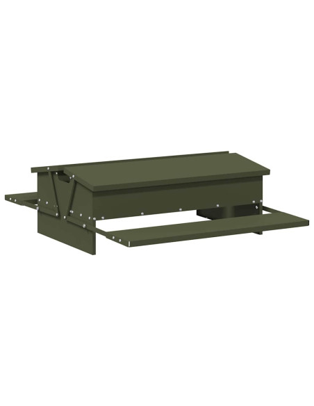Mangiatore a Pedale per Pollo Verde oliva 75 x 53 x 20,5 cm