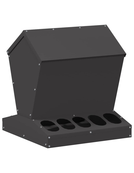 Feeder per pollo Nero 40 x 40 x 45 cm Acciaio laminato a freddo
