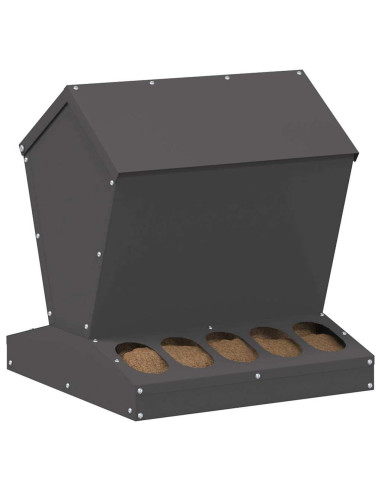 Feeder per pollo Nero 40 x 40 x 45 cm Acciaio laminato a freddo
