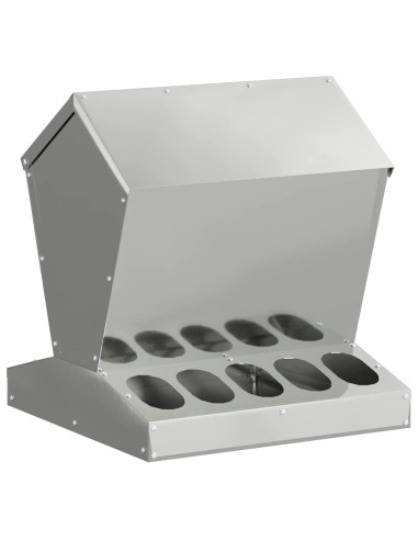 Feeder per pollo Argento 40 x 40 x 45 cm Acciaio zincato