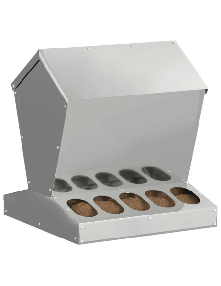 Feeder per pollo Argento 40 x 40 x 45 cm Acciaio zincato