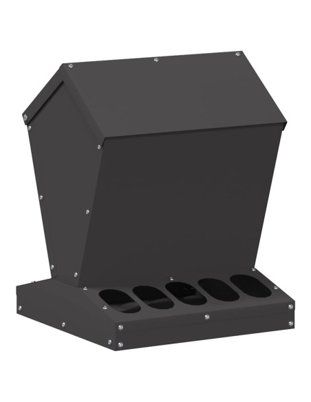 Feeder per pollo Nero 30 x 30 x 39 cm Acciaio laminato a freddo