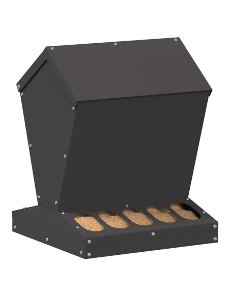 Feeder per pollo Nero 30 x 30 x 39 cm Acciaio laminato a freddo