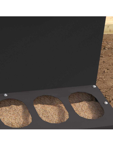 Feeder per pollo Nero 30 x 30 x 39 cm Acciaio laminato a freddo