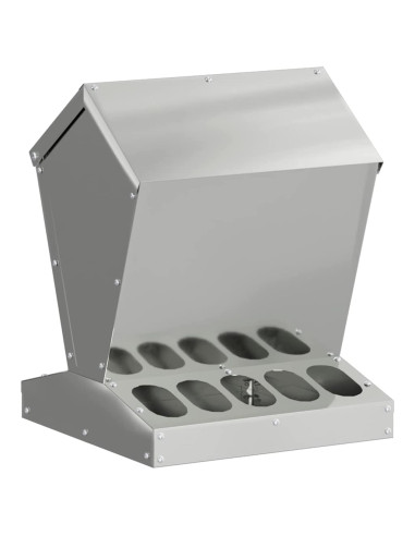 Feeder per pollo Argento 30 x 30 x 39 cm Acciaio zincato
