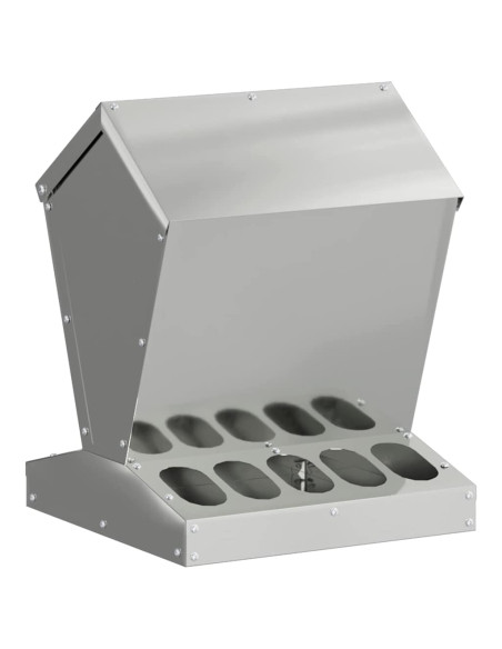 Feeder per pollo Argento 30 x 30 x 39 cm Acciaio zincato
