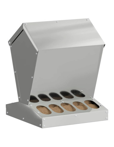 Feeder per pollo Argento 30 x 30 x 39 cm Acciaio zincato