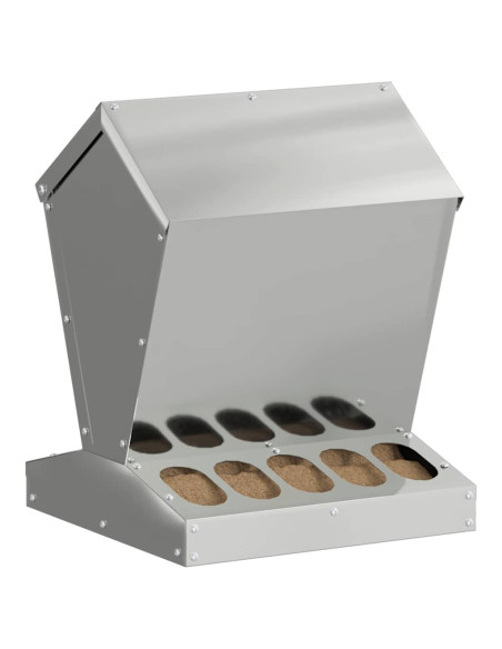 Feeder per pollo Argento 30 x 30 x 39 cm Acciaio zincato