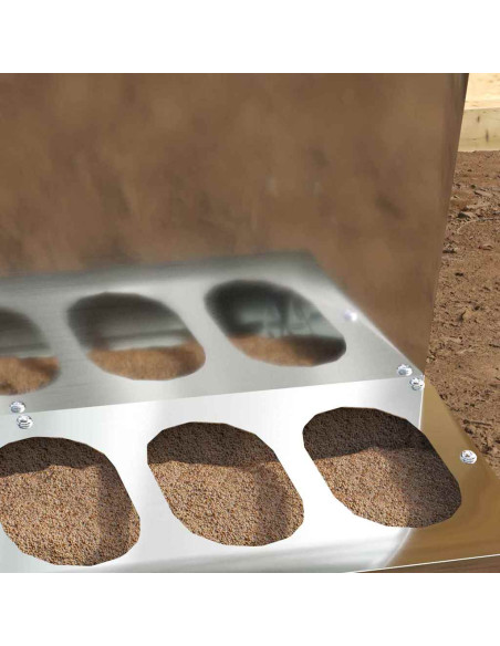 Feeder per pollo Argento 30 x 30 x 39 cm Acciaio zincato