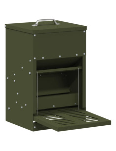 Mangiatore a Pedale per Pollo Verde oliva 25 x 42 x 40 cm 2