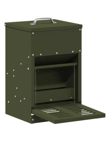 Mangiatore a Pedale per Pollo Verde oliva 25 x 42 x 40 cm