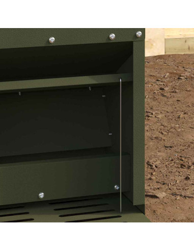 Mangiatore a Pedale per Pollo Verde oliva 25 x 42 x 40 cm