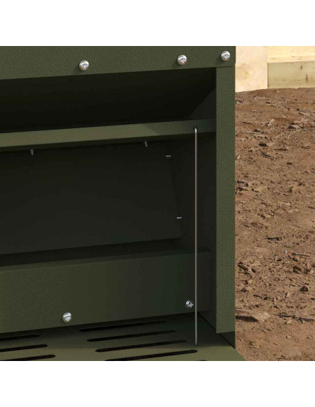 Mangiatore a Pedale per Pollo Verde oliva 25 x 42 x 40 cm