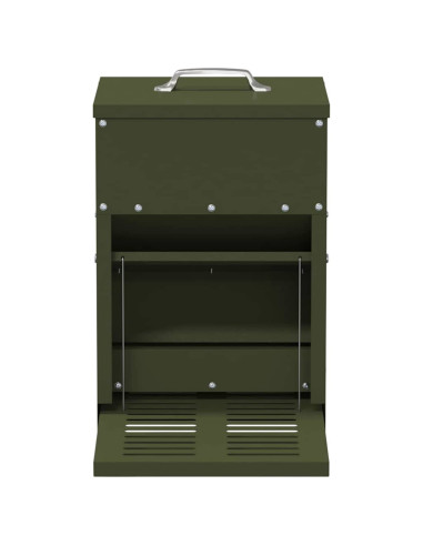 Mangiatore a Pedale per Pollo Verde oliva 25 x 42 x 40 cm