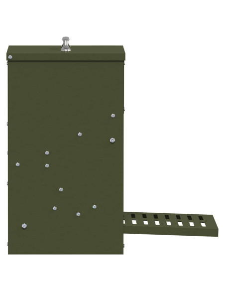 Mangiatore a Pedale per Pollo Verde oliva 25 x 42 x 40 cm