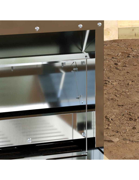 Mangiatore a Pedale per Pollo Argento 25 x 42 x 40 cm