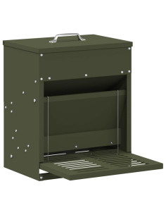 Mangiatore a Pedale per Pollo Verde oliva 33 x 42 x 40 cm 2