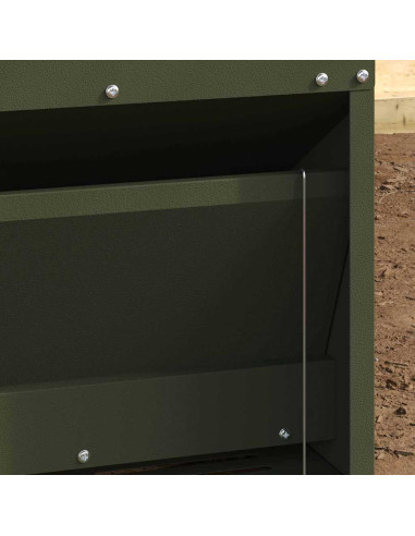 Mangiatore a Pedale per Pollo Verde oliva 33 x 42 x 40 cm