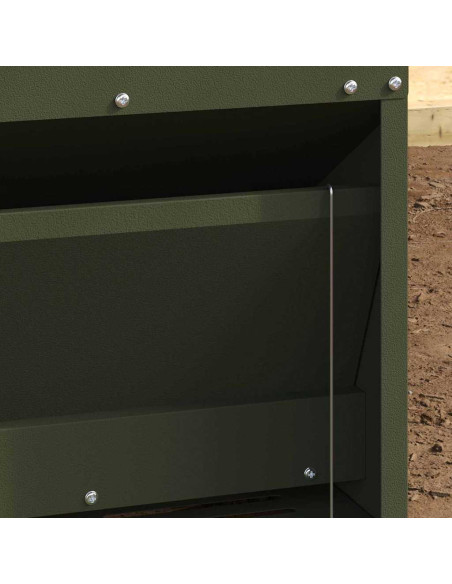 Mangiatore a Pedale per Pollo Verde oliva 33 x 42 x 40 cm