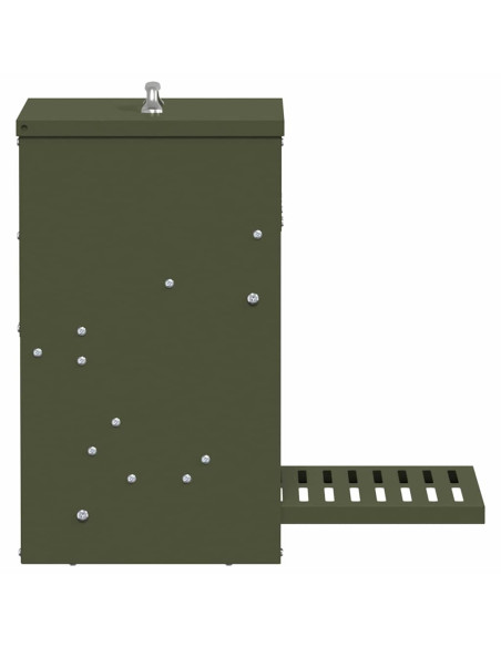 Mangiatore a Pedale per Pollo Verde oliva 33 x 42 x 40 cm