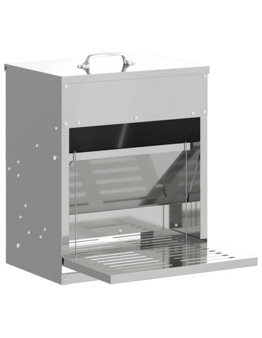 Mangiatore a Pedale per Pollo Argento 33 x 42 x 40 cm