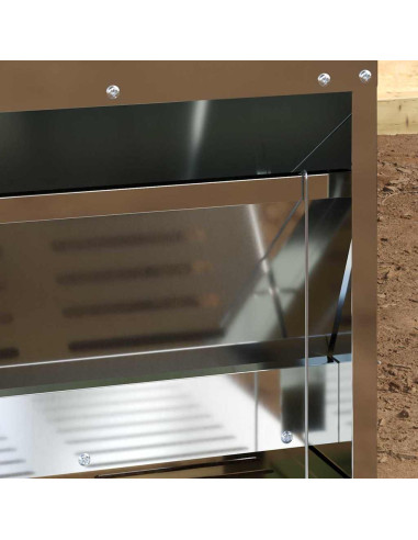 Mangiatore a Pedale per Pollo Argento 33 x 42 x 40 cm