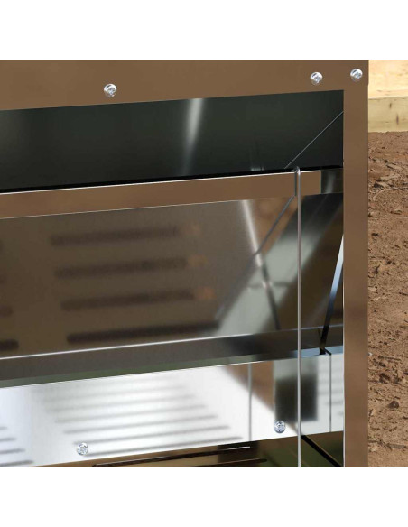 Mangiatore a Pedale per Pollo Argento 33 x 42 x 40 cm