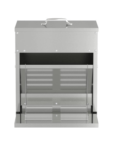 Mangiatore a Pedale per Pollo Argento 33 x 42 x 40 cm