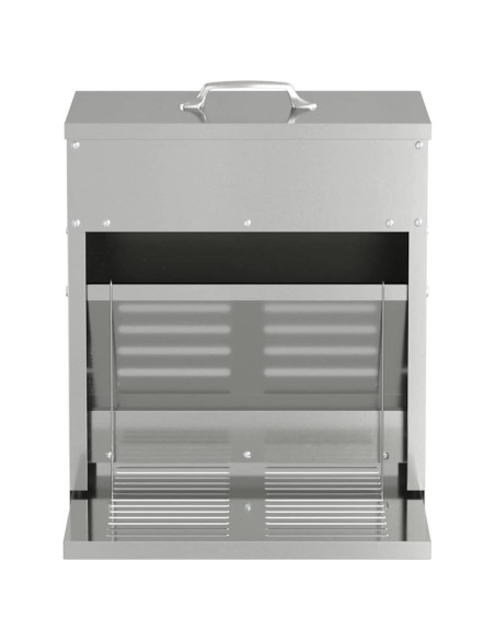 Mangiatore a Pedale per Pollo Argento 33 x 42 x 40 cm