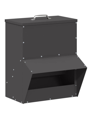Feeder per pollo Nero 20 x 25 x 35 cm Acciaio laminato a freddo
