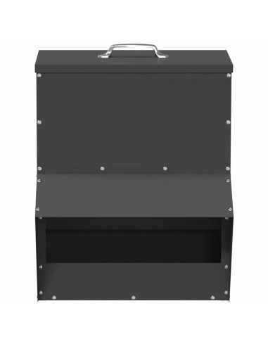 Feeder per pollo Nero 20 x 25 x 35 cm Acciaio laminato a freddo