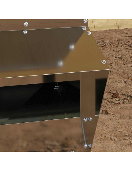 Feeder per pollo Argento 20 x 25 x 35 cm Acciaio zincato