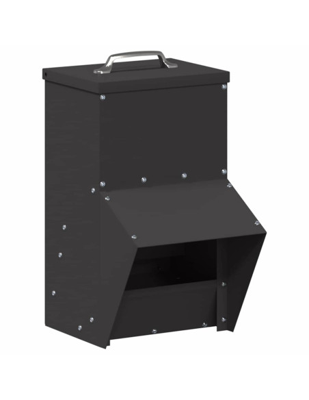 Feeder per pollo Nero 20 x 25 x 35 cm Acciaio laminato a freddo