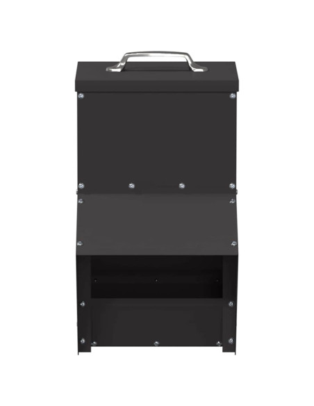 Feeder per pollo Nero 20 x 25 x 35 cm Acciaio laminato a freddo