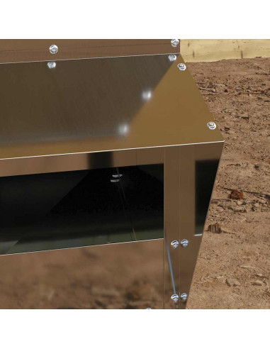 Feeder per pollo Argento 20 x 25 x 35 cm Acciaio zincato