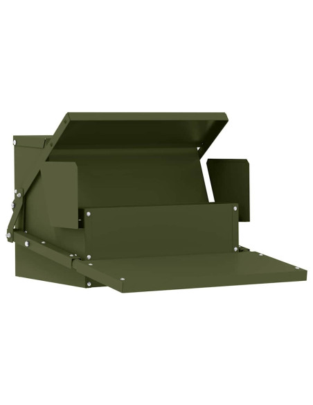 Mangiatore a Pedale per Pollo Verde oliva 50 x 40 x 29 cm